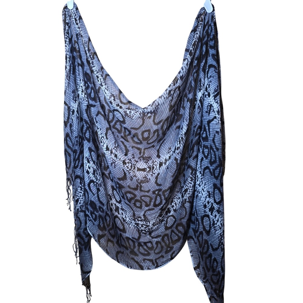 Scarf Belt Shawl Sash Table Runner Bandana Beach Cover Up Snake Skin 64"x23" VTG